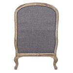 Кресло с пуфом с мягкой обивкой из льна Edward Armchair grey варинант исполнения - 3 | Loft Concept в Самаре