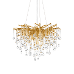 Люстра подвесная с прозрачными стеклянными подвесками в форме капель Диаметр 60 см Droplet Chandelier варинант исполнения - 6 | Loft Concept в Самаре