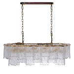 Люстра подвесная прямоугольная из рифленого стекла Fluted Glass Chandelier варинант исполнения - 2 | Loft Concept в Самаре