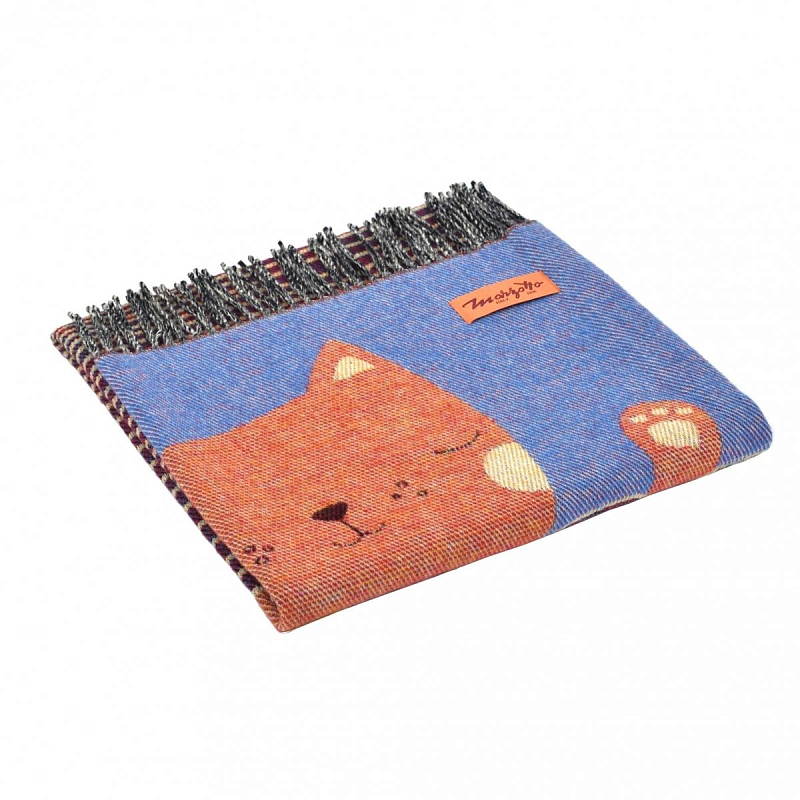 Плед CAT 1 Marzotto Синий Оранжевый в Самаре | Loft Concept 