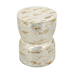 Приставной столик с мозаичным рисунком из раковин устриц Bone Inlay варинант исполнения - 4 | Loft Concept в Самаре