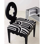 Дизайнерский стул с круглой деревянной спинкой Black and White Clover варинант исполнения - 7 | Loft Concept в Самаре