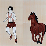 Дизайнерская плитка Конь бегун варинант исполнения - 1 | Loft Concept в Самаре