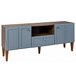 ТВ-тумба серая из массива бука с 2-мя дверками и ящиком Wenge Light варинант исполнения - 1 | Loft Concept в Самаре