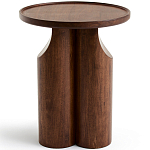 Круглый приставной стол из массива ореха Balu Wooden Side Table варинант исполнения - 2 | Loft Concept в Самаре