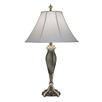 Настольная лампа с белым тканевым абажуром в форме колокола Stiffel варинант исполнения - 1 | Loft Concept в Самаре