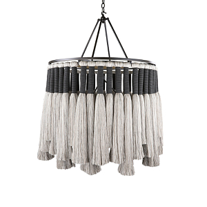 Люстра круглая плетеная с кисточками Boho Tassel Chandelier