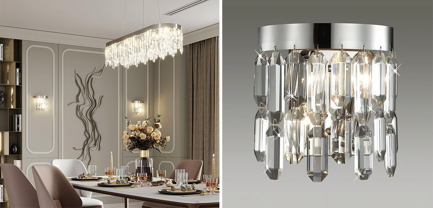 Бра Crystal Polyhedrons Wall Lamp Chrome Бра Crystal Polyhedrons Wall Lamp Chrome - Loft-Concept в Самаре