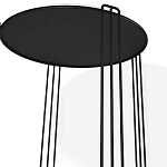 Стол журнальный круглый с серой столешницей из стекла на 4-х черных ножках Gray and Gold Marble варинант исполнения - 3 | Loft Concept в Самаре