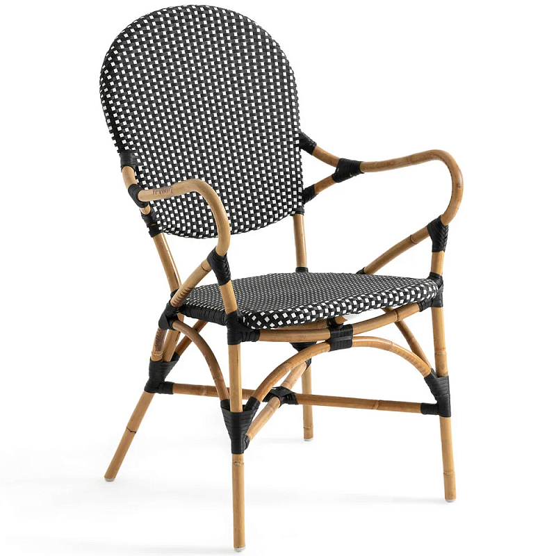 Кресло плетеное из ротанга Ronald Black White Rattan Chair Коричневый Черно-белый Кресло плетеное из ротанга Ronald Black White Rattan Chair Коричневый Черно-белый в Самаре | Loft Concept