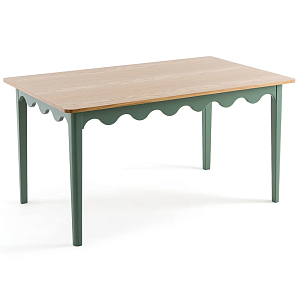 Деревянный обеденный стол Wavy Wooden Dining Table Green