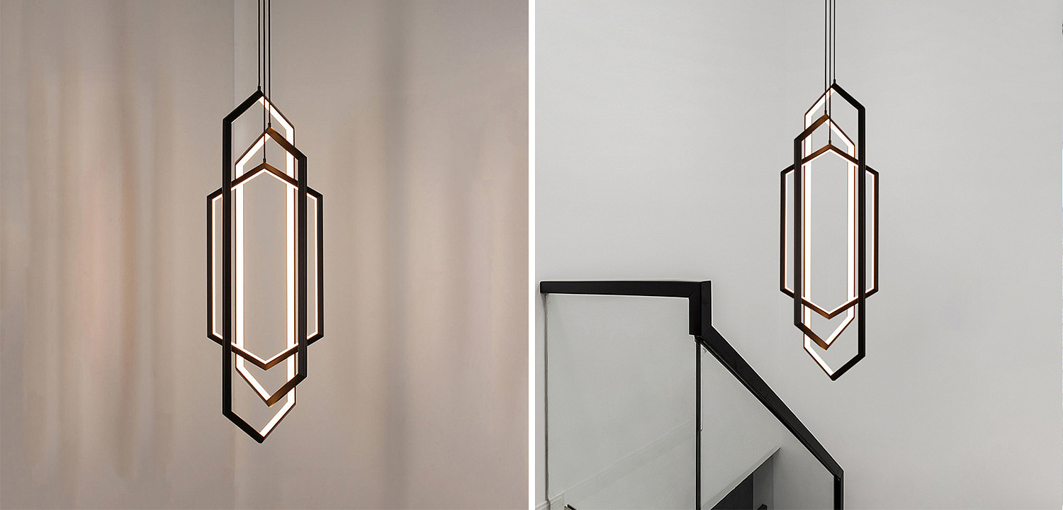 Дизайнерский Подвесной Светильник ORBIS Hexagon Geometric Modern Chandelier Studio Endo Black Дизайнерский Подвесной Светильник ORBIS Hexagon Geometric Modern Chandelier Studio Endo Black - Loft-Concept в Самаре