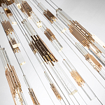 Люстра с прямоугольными плафонами из хрусталя Esme Rectangular Crystal Gold Chandelier варинант исполнения - 3 | Loft Concept в Самаре