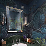 Обои ручная роспись Phuljhari Original colourway on Empire Blue dyed silk варинант исполнения - 1 | Loft Concept в Самаре