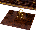 Настольный письменный набор с часами и визитницами из природного камня обсидиана Royal Present варинант исполнения - 2 | Loft Concept в Самаре