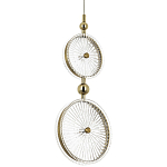 Подвесной светильник с круглым плафоном из рельефного стекла Peony Glass Brass Hanging Lamp варинант исполнения - 1 | Loft Concept в Самаре