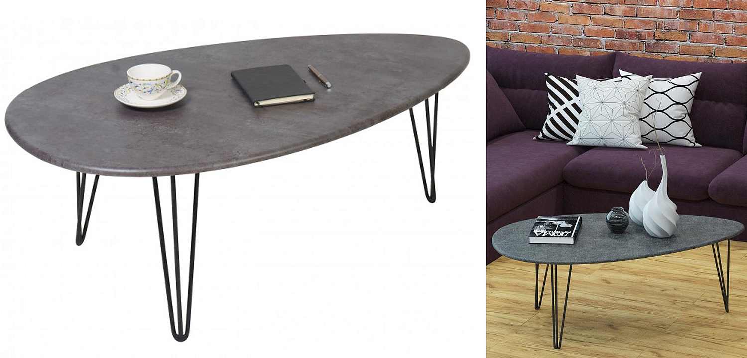 Кофейный стол Dorian Coffee Table gray Кофейный стол Dorian Coffee Table gray - Loft-Concept в Самаре