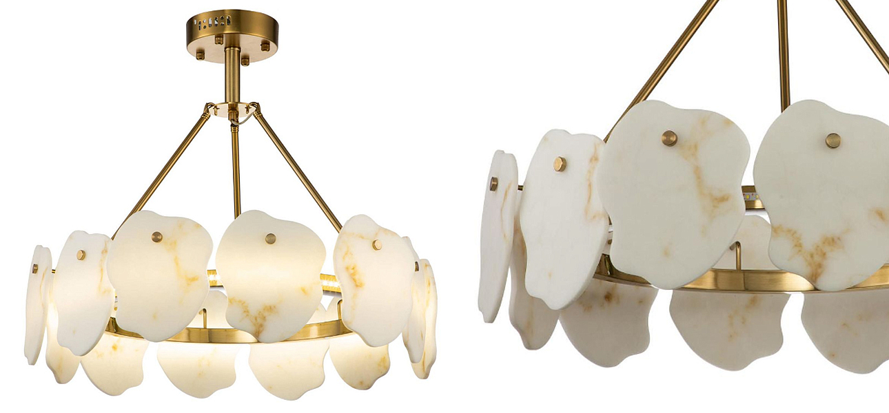 Люстра Мрамор Lucretia Marble Round Chandelier 60 см Люстра Мрамор Lucretia Marble Round Chandelier 60 см - Loft-Concept в Самаре