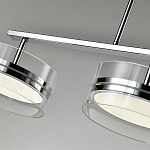 Люстра светодиодная с 4-мя круглыми прозрачными плафонами цилиндрической формы из акрила и стекла с пультом для регулировки света Glass Lamp Chromium варинант исполнения - 3 | Loft Concept в Самаре