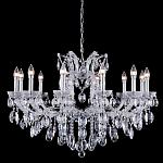 Люстра подвесная с 12-ю лампочками и прозрачными хрустальными подвесками на хромированном основании Crystal lamps варинант исполнения - 1 | Loft Concept в Самаре