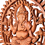 Панно из дерева круглое Ганеша Panel With Animals варинант исполнения - 2 | Loft Concept в Самаре