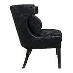 Полукресло с мягкой обивкой из жаккарда на 4-х ножках из массива березы Baroque Armchair black варинант исполнения - 1 | Loft Concept в Самаре