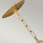 Люстра подвесная с широким белым текстильным абажуром и вертикальными декоративными элементами Hinkley варинант исполнения - 3 | Loft Concept в Самаре