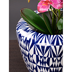 Кашпо с орнаментом в сочетании белого и синего цвета Artistic Flowerpot варинант исполнения - 2 | Loft Concept в Самаре