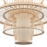 Подвесной светильник фигурный из деревянных прутьев с плафоном из натуральной ткани Light Inside the Cell варинант исполнения - 5 | Loft Concept в Самаре
