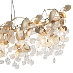 Люстра линейная с подвесками в форме монеток и золотистыми круглыми элементами из металла в виде лепестков FAIRYTREE Light варинант исполнения - 5 | Loft Concept в Самаре