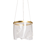 Подвесной светильник цилиндрической формы с прозрачным волнистым плафоном Wave Line варинант исполнения - 1 | Loft Concept в Самаре