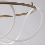 Люстра подвесная круглая золотого цвета с белыми изогнутыми световыми линиями Luke Lampco Tracer Lamp варинант исполнения - 4 | Loft Concept в Самаре