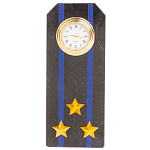 Часы погон подарочные настольные Авиация ВМФ из натурального камня Змеевик Military Clock варинант исполнения - 13 | Loft Concept в Самаре