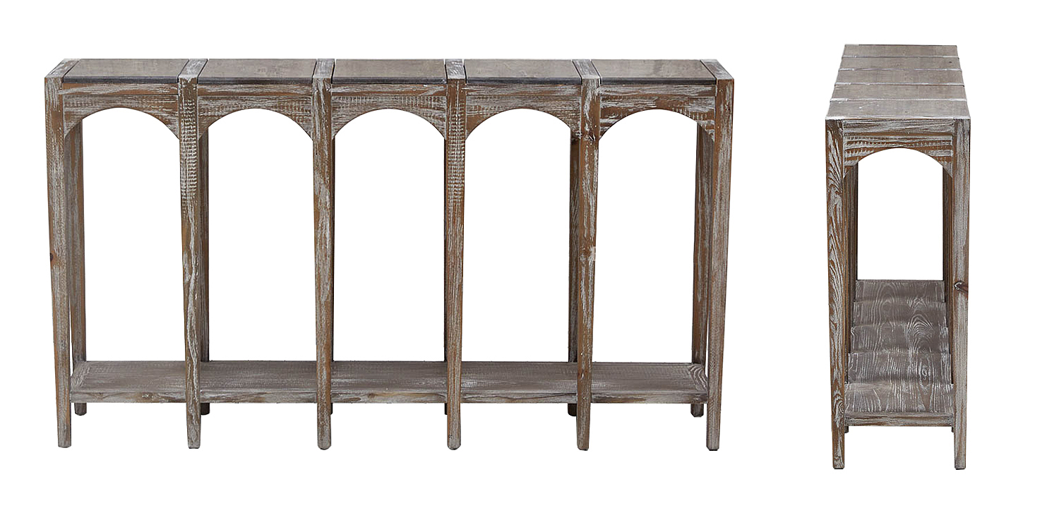 Деревянная консоль с каменной столешницей Beata Wood Console Деревянная консоль с каменной столешницей Beata Wood Console - Loft-Concept в Самаре
