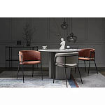 Стул полукруглый мягкий с буклированной обивкой Chair with Boucle Upholstery варинант исполнения - 1 | Loft Concept в Самаре