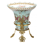 Ваза из голубого фарфора с рисунком птиц и цветов и декоративными элементами Blue Garden варинант исполнения - 2 | Loft Concept в Самаре