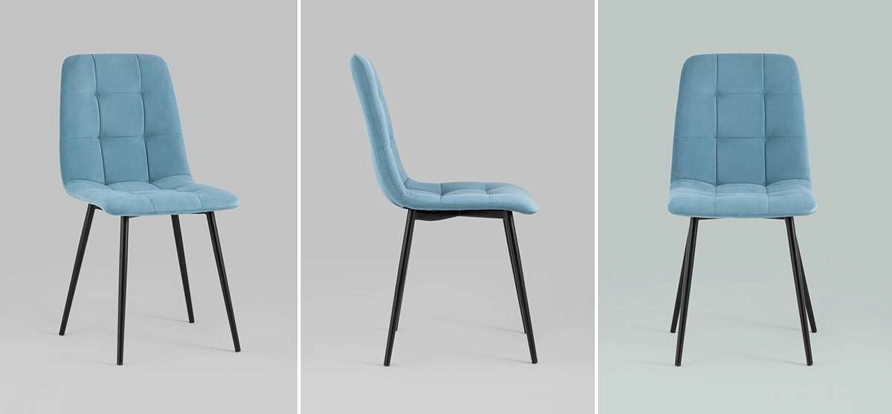 Стул NANCY S-2 Chair Голубой Велюр Стул NANCY S-2 Chair Голубой Велюр - Loft-Concept в Самаре