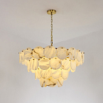 Люстра подвесная четырехъярусная с подвесками в форме дисков Cryptocrystalline Stone варинант исполнения - 5 | Loft Concept в Самаре