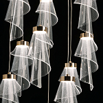 Люстра каскадная с 10-ю прозрачными плафонами Wave Line варинант исполнения - 6 | Loft Concept в Самаре