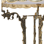 Стол бронзовый круглый с мраморной столешницей Coffee De Bronze варинант исполнения - 1 | Loft Concept в Самаре