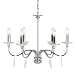 Люстра цвета никель с прозрачными стеклянными подвесками в форме капель Elstead Lighting варинант исполнения - 1 | Loft Concept в Самаре