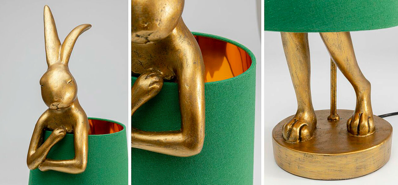 Настольная лампа Golden Hare/ green lampshade Настольная лампа Golden Hare/ green lampshade - Loft-Concept в Самаре