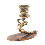 Подсвечник из натурального камня агат светло-коричневый Stone Candlestick варинант исполнения - 2 | Loft Concept в Самаре