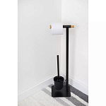 Держатель для туалетной бумаги с подвесным ершиком Black Bathroom Accessory варинант исполнения - 5 | Loft Concept в Самаре
