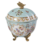 Шкатулка голубого цвета с цветочными орнаментами Blue Garden варинант исполнения - 1 | Loft Concept в Самаре