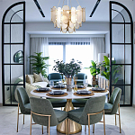 Люстра с многослойным эффектом из овальных элементов из непрозрачного стекла Conformation варинант исполнения - 3 | Loft Concept в Самаре