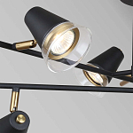 Потолочный светильник с конусообразными плафонами с контрастным сочетанием бронзы и глубоким черным цветом Aurika варинант исполнения - 3 | Loft Concept в Самаре