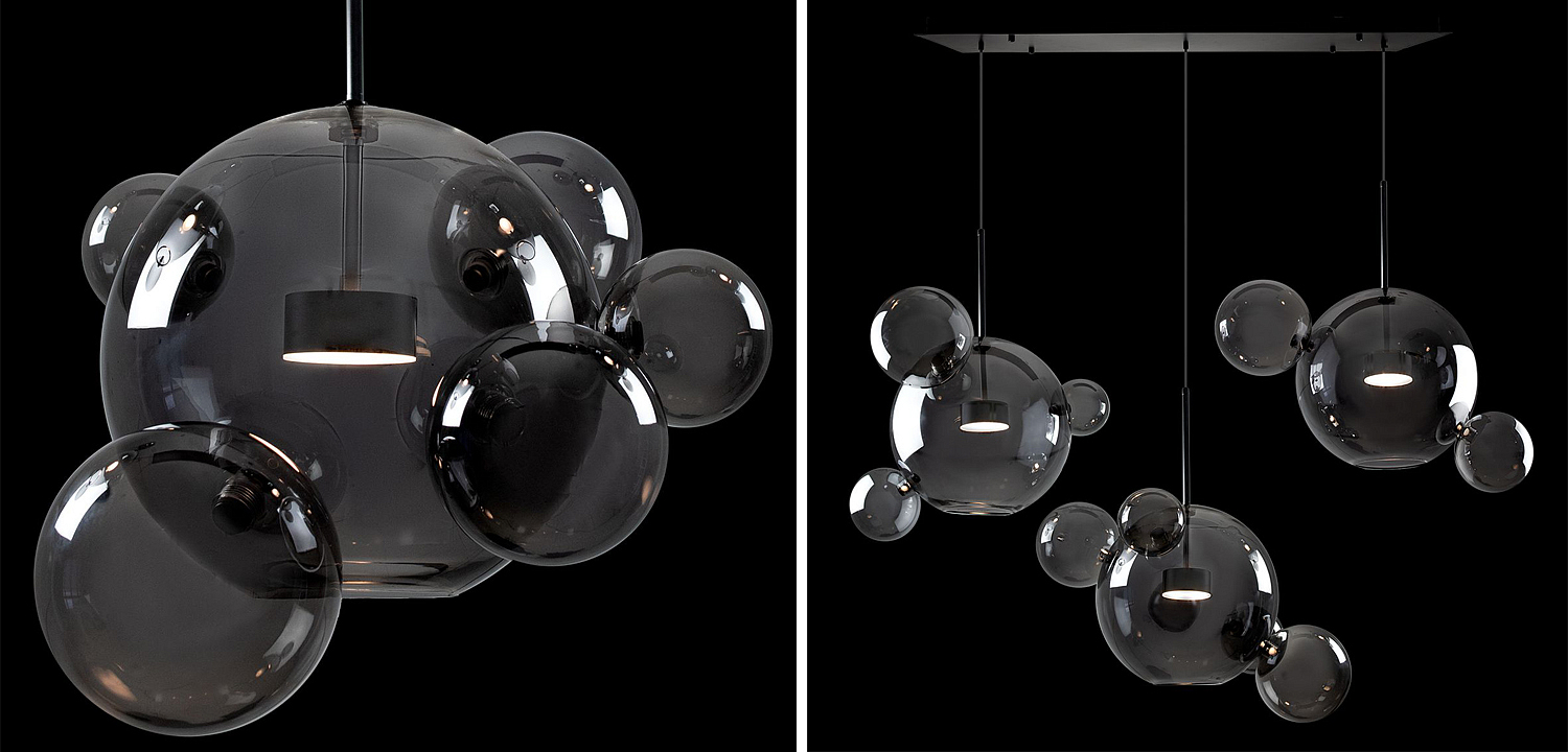 Люстра Giopato & Coombes Linear Chandelier Bubble smoky Люстра Giopato & Coombes Linear Chandelier Bubble smoky - Loft-Concept в Самаре