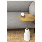 Кофейный столик с круглой столешницей на белом мраморном основании Original Foundation варинант исполнения - 1 | Loft Concept в Самаре