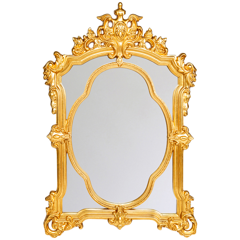 Зеркало с ажурной раме золотого цвета Classic Ornament Mirror Золотой Зеркало в Самаре | Loft Concept 